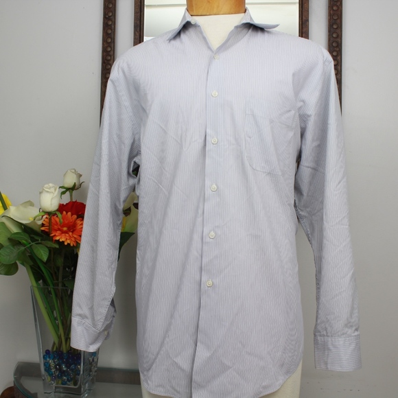 Alfani Pinstripe Mens Dress Shirt w/ Front Pocket - Picture 1 of 7